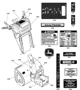 Decal Group Diagram and Parts List for 1695624-LP18979-1332PE 2009 Briggs and Stratton Snow Blower
